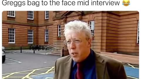 Never forget When this man got a Greggs bag to the face mid interview