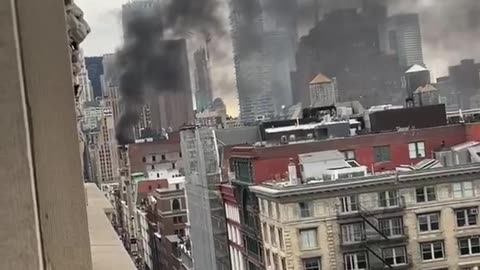 Massive fire spotted at roof of Soho Building in Manhattan, New York