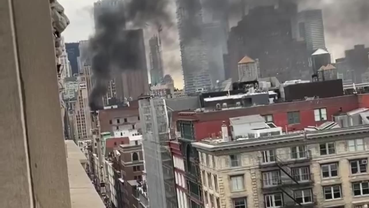 Massive fire spotted at roof of Soho Building in Manhattan, New York