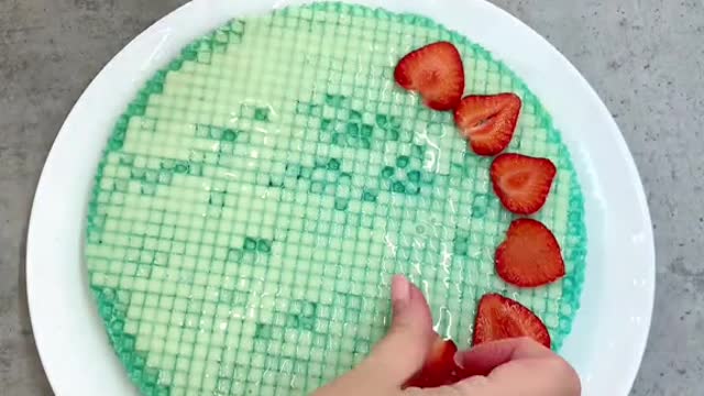 Funny Challenge! Waffle cake with fruits 🎂