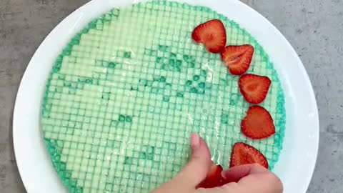 Funny Challenge! Waffle cake with fruits 🎂