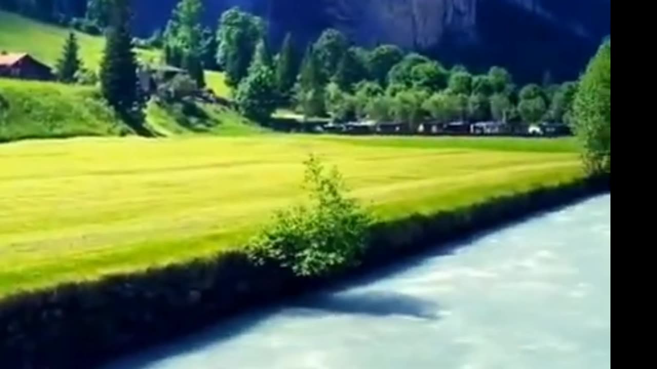 River Crossing In Mountains and Lovely Waterfall