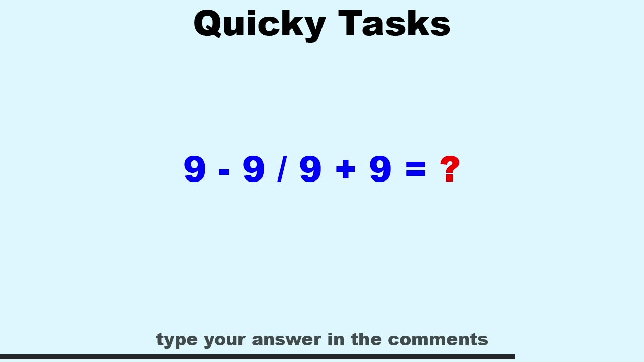 Quicky Task 1 - Math 1 - brain exercise - test, train, boost knowledge, memory, IQ