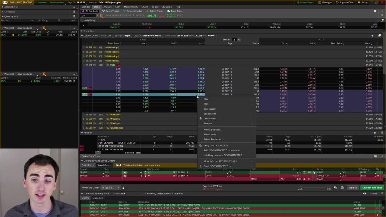 Advanced Options Orders In Thinkorswim - Thinkorswim Tutorial