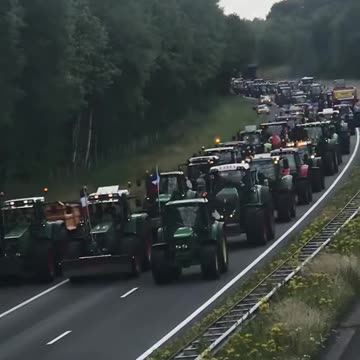 DUTCH FARMERS. Tractor convoy.