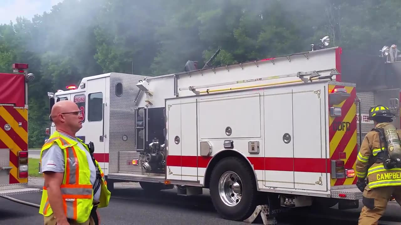 "Highway Inferno: 18-Wheeler Blaze Engulfs Hwy 185 in Greenville"