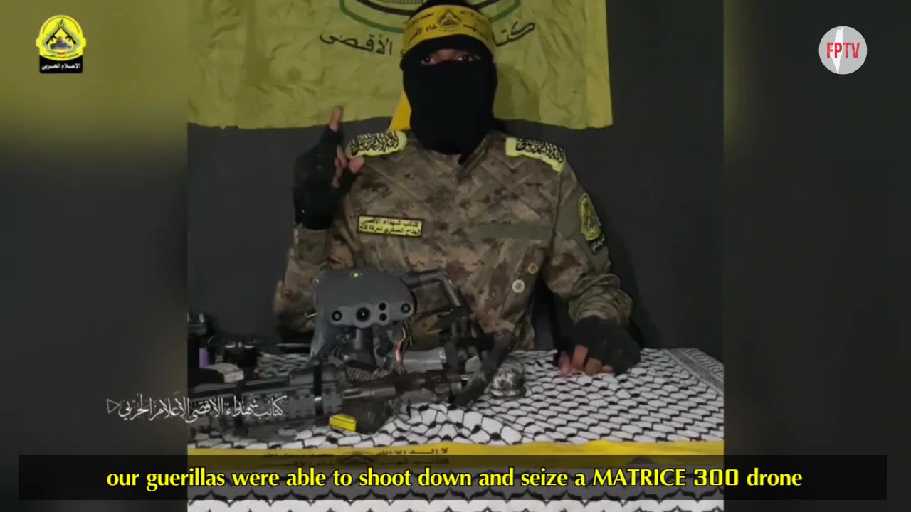 (EN) Al-Aqsa Martyrs Brigades (Fatah) seized control of a Zionist drone, Gaza, Palestine, 9 Sep 2024