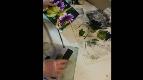 monotype video of a purple flower picture