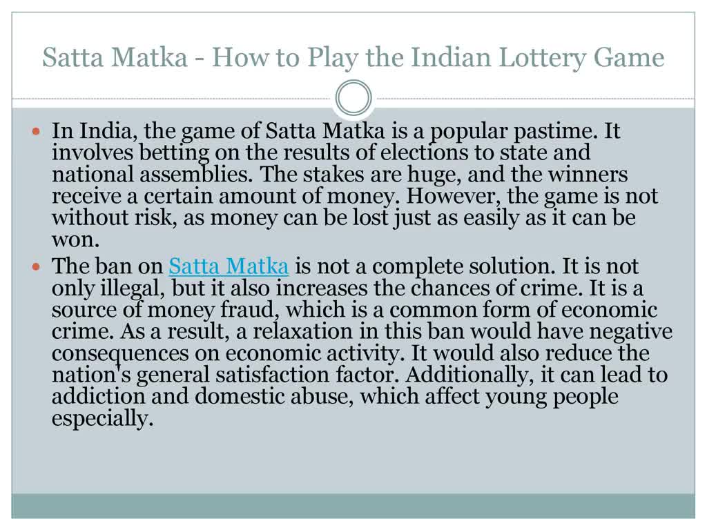 Satta Matka - How to Play the Indian Lottery Game