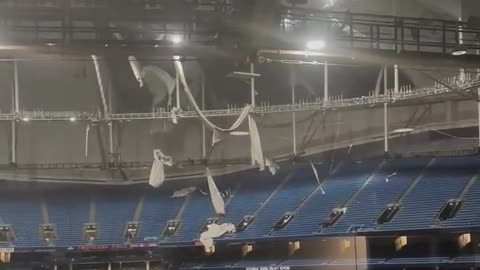 Hurricane Milton has blown the roof off of Tropicana Field, home of the Tampa Bay Rays.