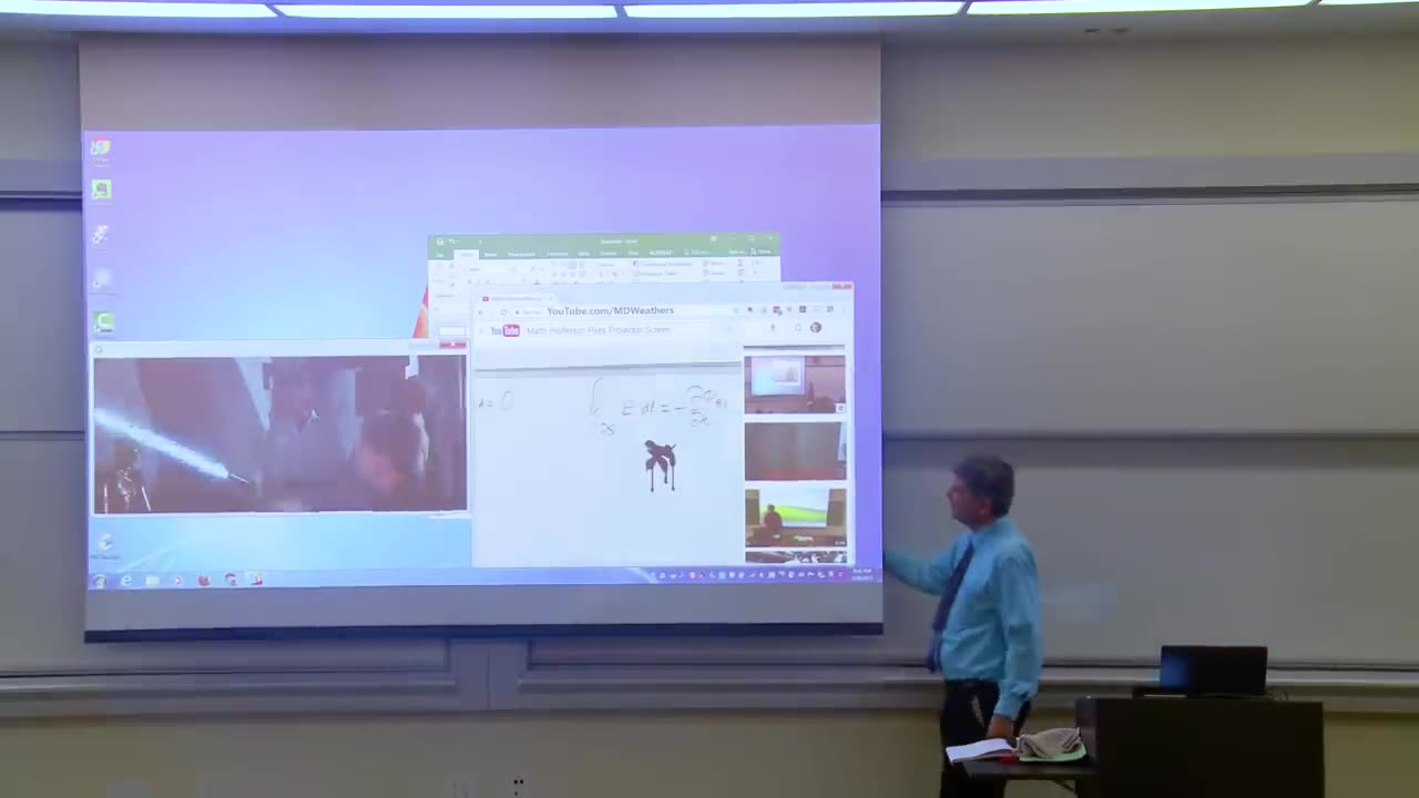 Math Professor Fixes Projector Screen (April Fools Prank)