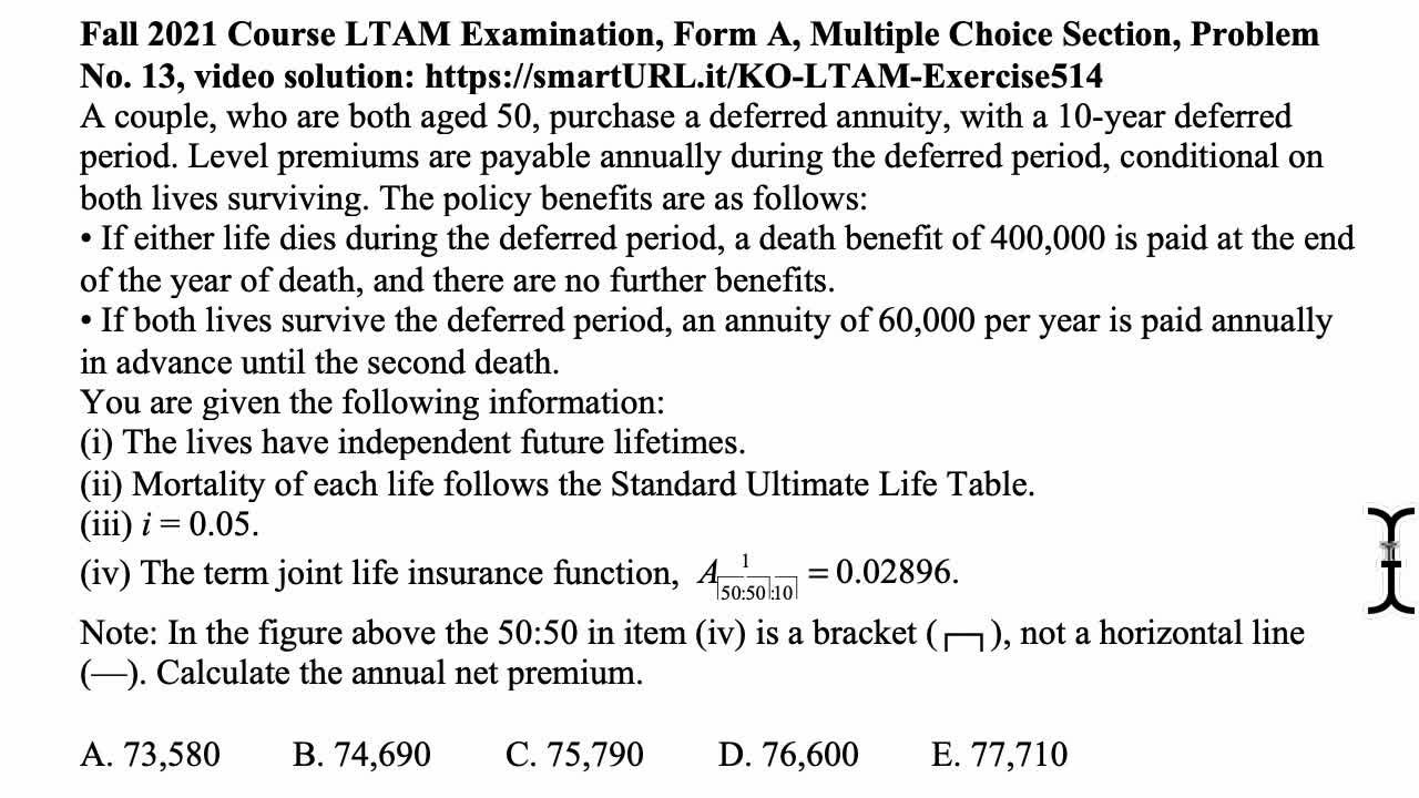 Exam LTAM exercise for December 25, 2021