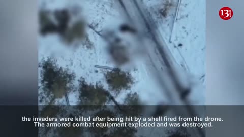 The drone won’t allow Russians to escape from the burning equipment