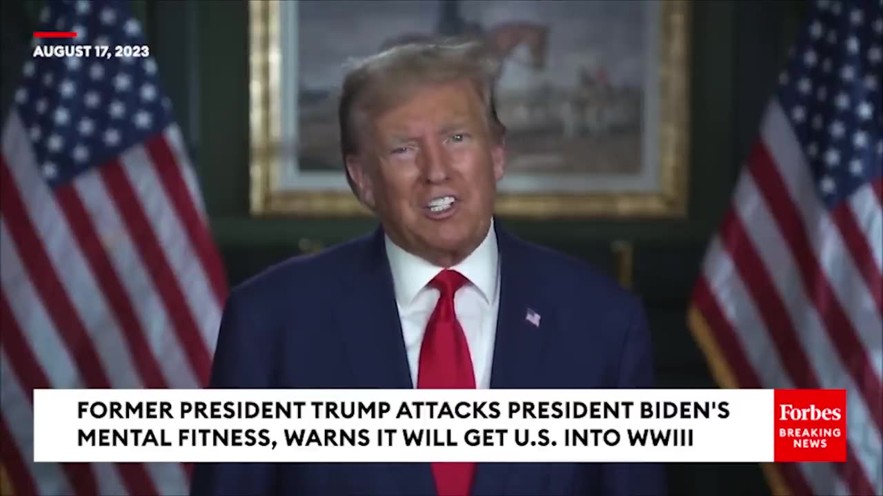 BREAKING NEWS: Trump Claims That Biden Will Lead U.S. Into World War Ill, Is 'Mental Catastrophe'