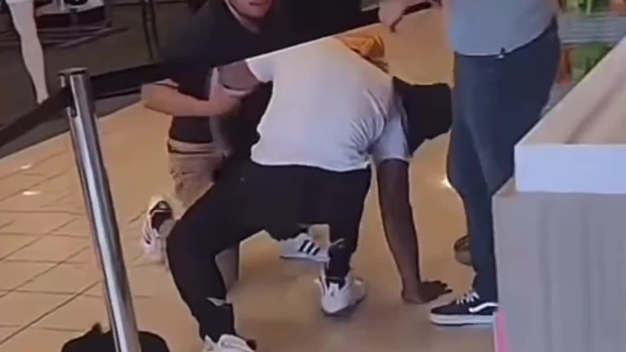 Thief begs to be let go after being violent.