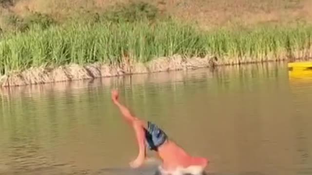 Rope swinging looks fun