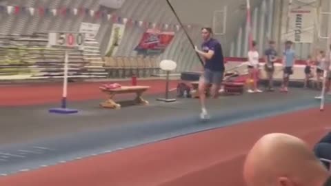 The pole vault is broken