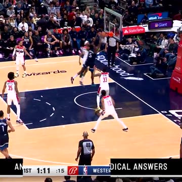 NBA - Anthony Edwards drives downhill then elevates to the slam! Timberwolves-Wizards