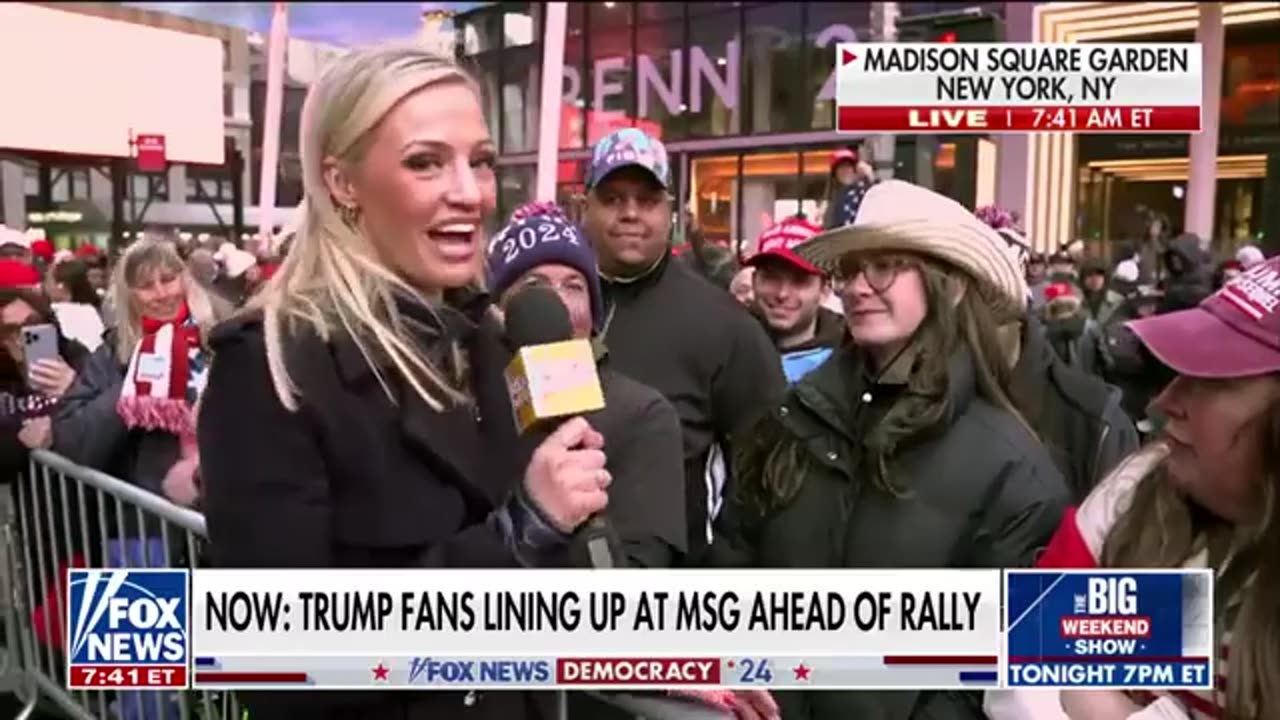 'MAKE NEW YORK RED AGAIN'_ Trump fans line up outside of MSG ahead of rally