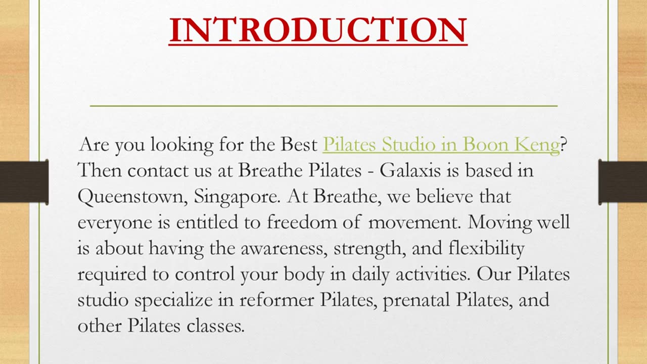 Best Pilates Studio in Boon Keng