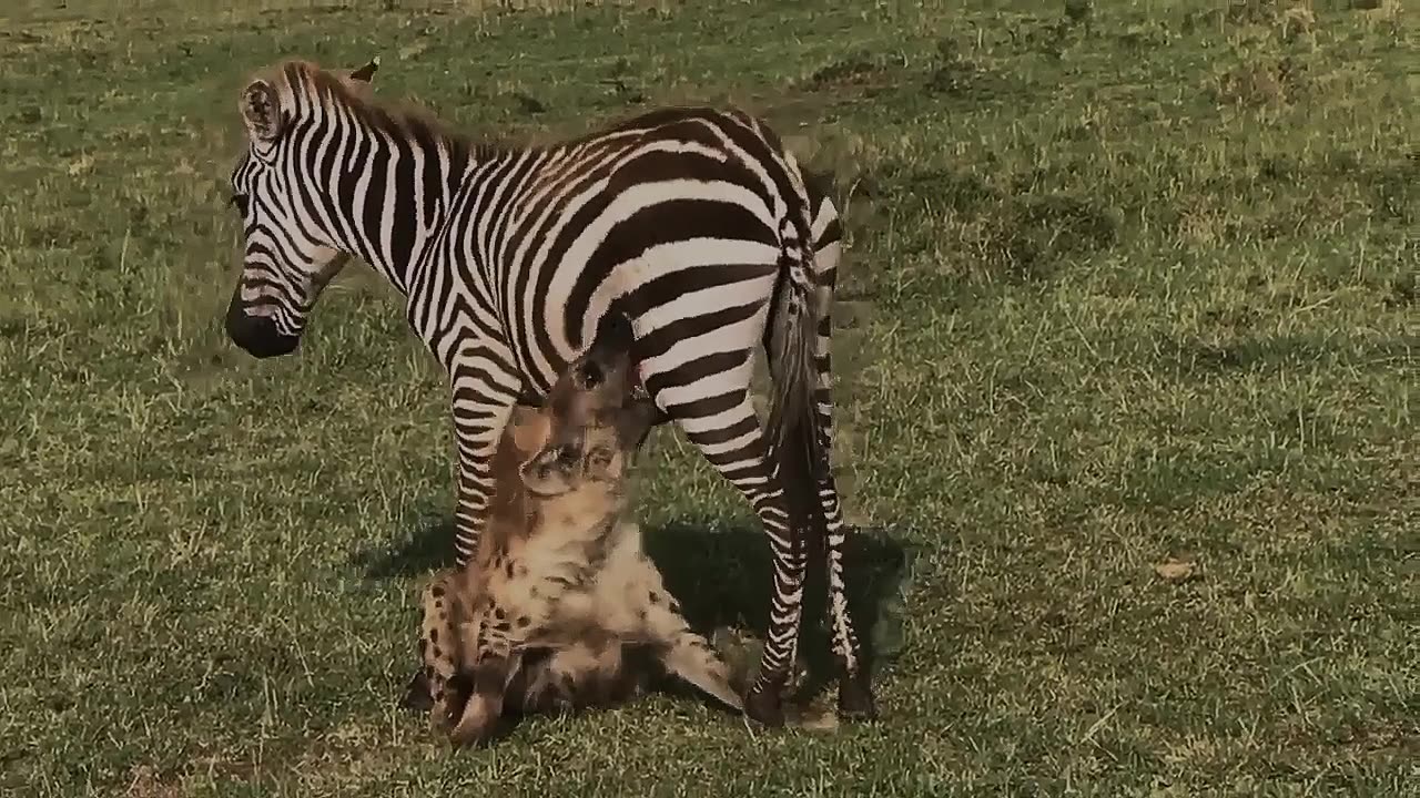 the hyena attacked the zebra for lunch did he manage to subdue it