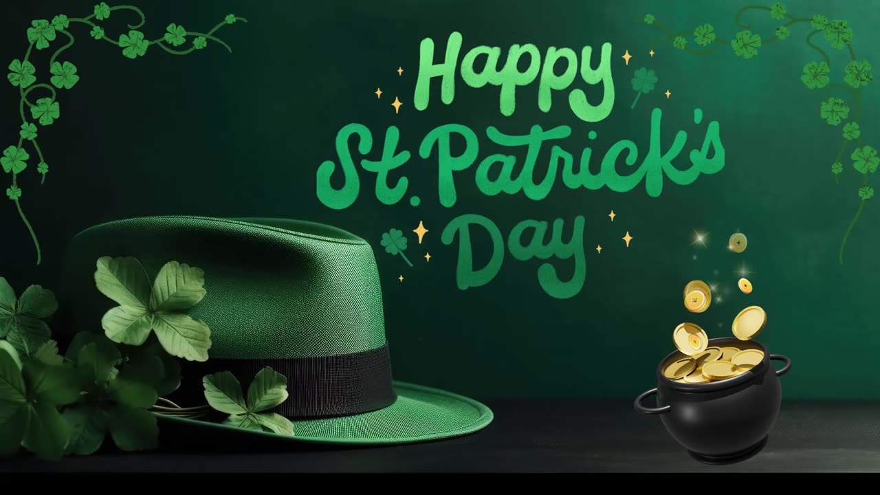 (No Sound) St. Patrick’s Day Digital Art TV/PC Screensaver Background