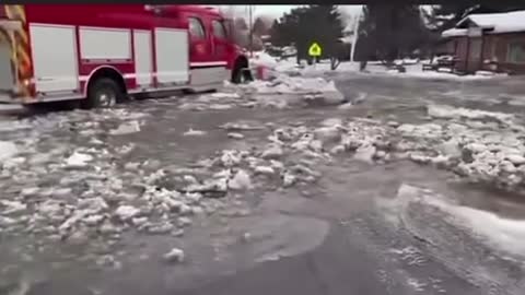 Winter flooding in Montana: 80 degrees temp causes massive floods.