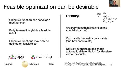 Feasible nonlinear optimization with LFP-SQP Kevin Silmore JuliaCon2021