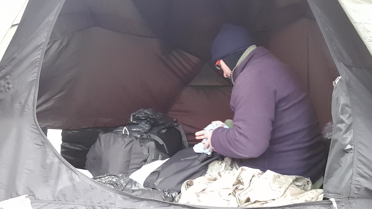 Packing away in the tent 22nd Jan 2022.