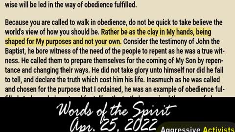 Words of the Spirit - Apr 25, 2022