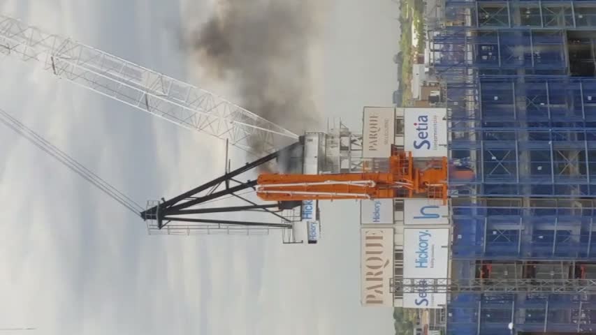 Check Out This Crane Fire!