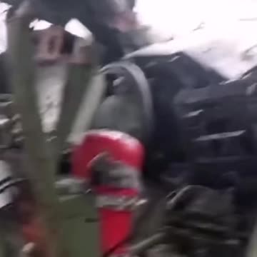 Consequences of a direct hit by a tank shell on an armored car of the Armed