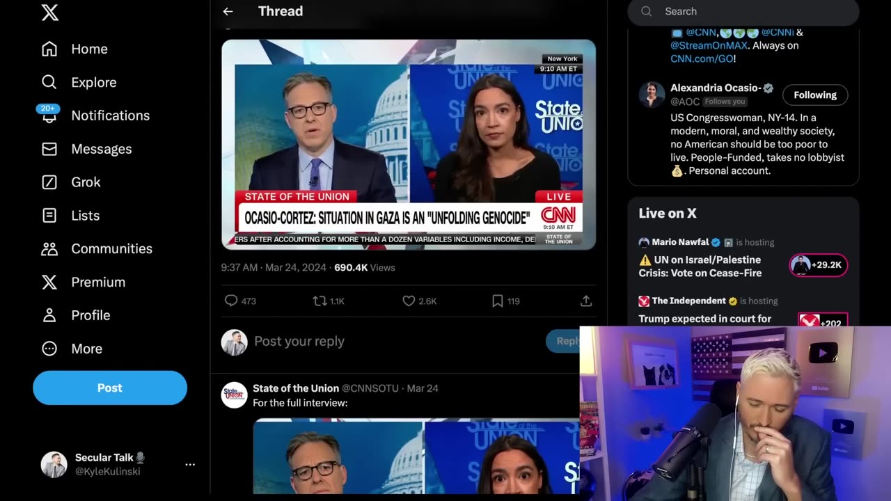 AOC LASHES 'Genoc_dal' Israel On CNN _ The Kyle Kulinski Show