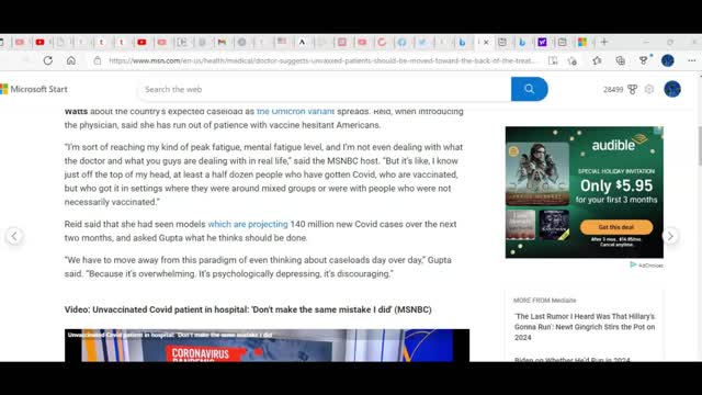 MSNBC 'doctor' says get to the back of the back of the line if you are unvaccinated