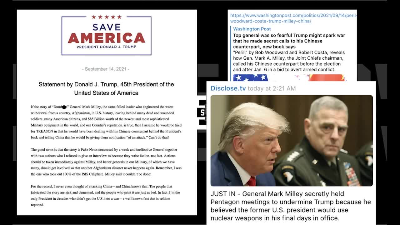 -9.15.21: TRUMP hitting on ALL CYLINDERS... exposing the EVIL current/past leaders in the USA! Pray!