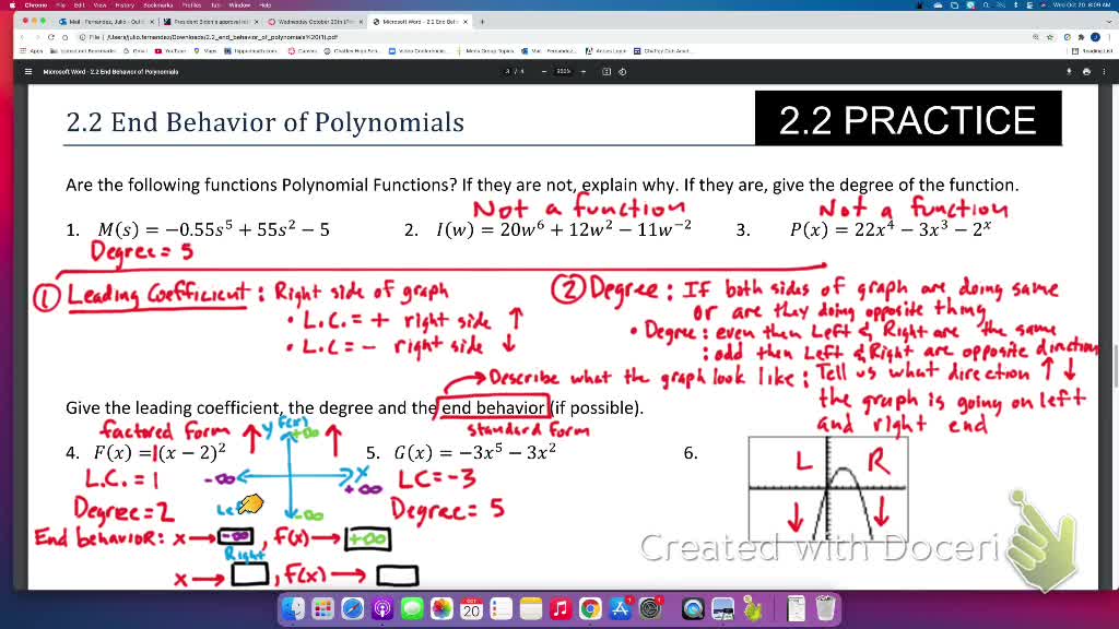 IM3 Alg 2 CC 2.2 End Behavior