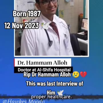 DR HAMMAM ALLOH - He made his choice to serve humanity 🕊️