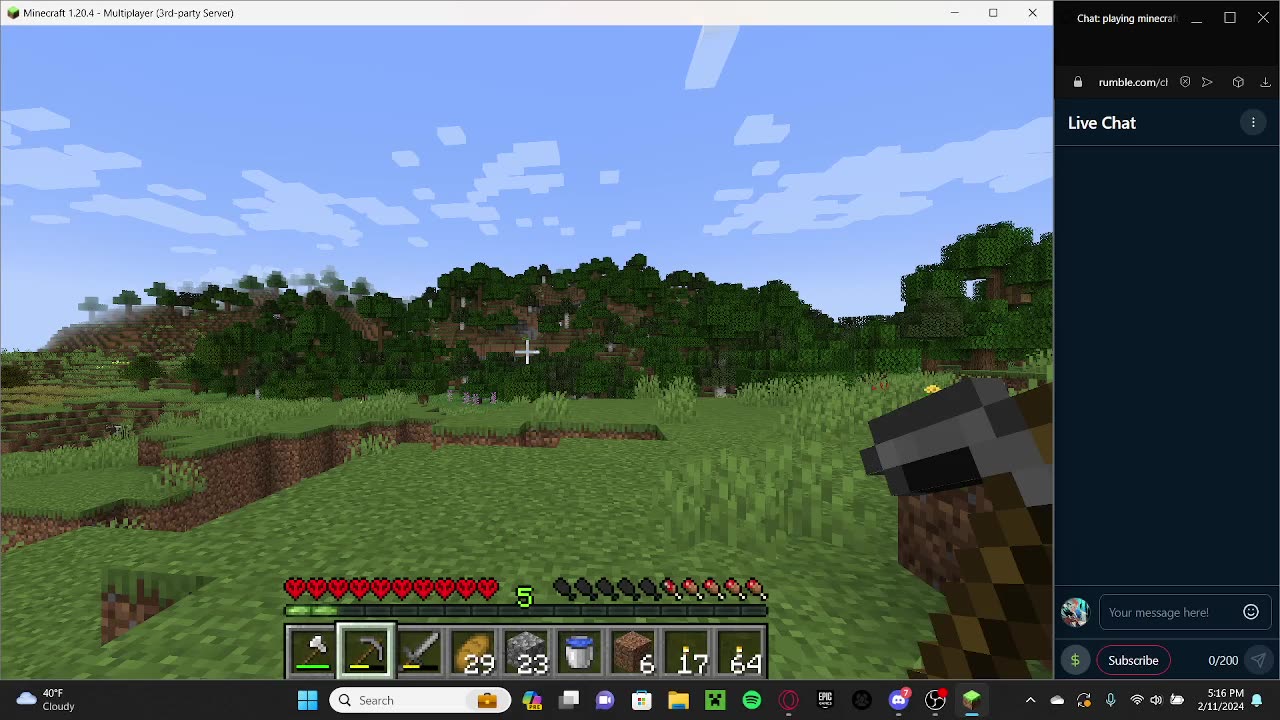 playing minecraft with my sister again :D