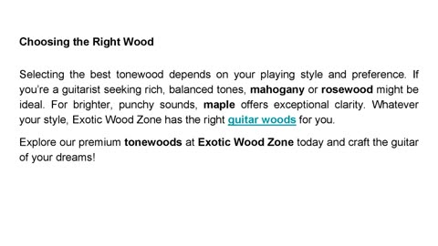 Guitar Tonewoods: Crafting the Perfect Sound