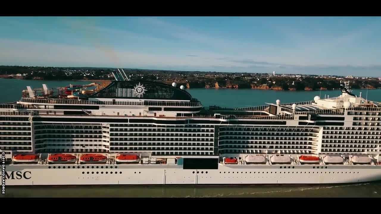 MSC BELLISSIMA - Feb. 2019 Last sea trial - Second et dernier essai en mer - 4K Drone video