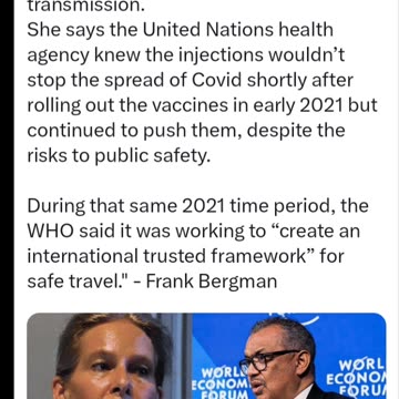 Top WHO Official Testifies Vax Passports Were a Scam to Push Fake Covid Shots