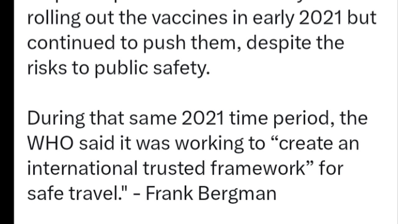 Top WHO Official Testifies Vax Passports Were a Scam to Push Fake Covid Shots