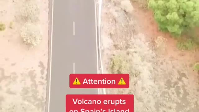 Lava erupts from a volcano on La Palma on Spanish Canary Islands