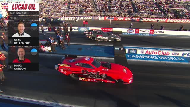 Sean Bellemeur wins Top Alcohol Funny Car at Auto Club NHRA FInals