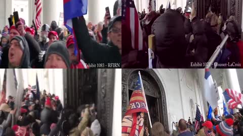 Oath Keepers from the steps to entry through the Columbus Doors