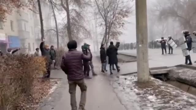 Security officials used non-lethal ammunition to disperse protesters in Almaty