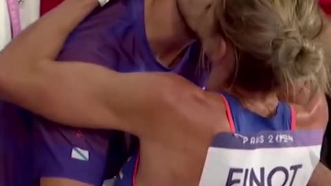 French runner Alice Finot crossed the finish line and took the biggest leap