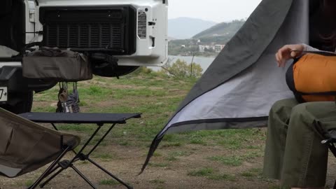 Solo camping at the hideout / Not perfect camping / Jeep Wrangler side solo tent