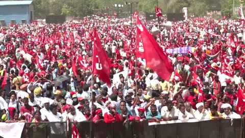 Farmers, workers protest against Modi's labor policies