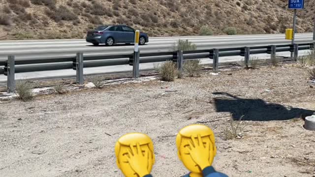 Blown radiator on I-15 near Hesperia, CA